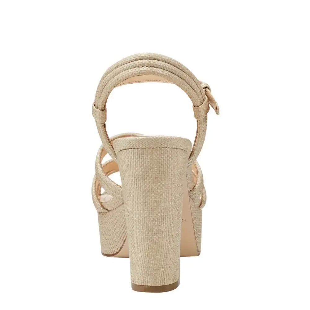 Marc Fisher LTD Cairo Platform Sandal in Medium Natural Size 9